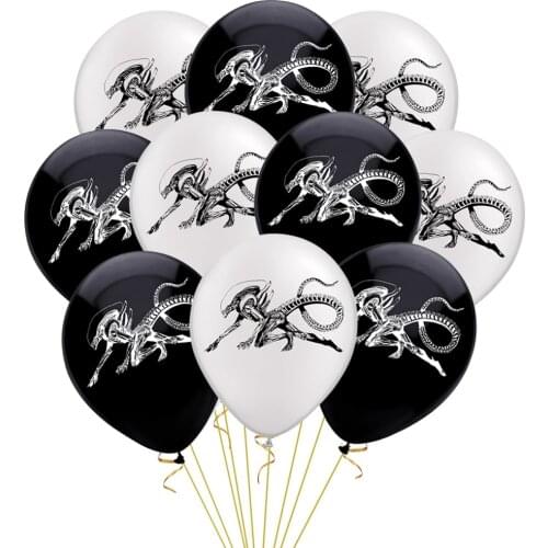 10pcs/lot 12inch Alien Predator Balloon Birthday ET Party Decoration Horror Movie Latex Ballons Fans Party Halloween Ballon