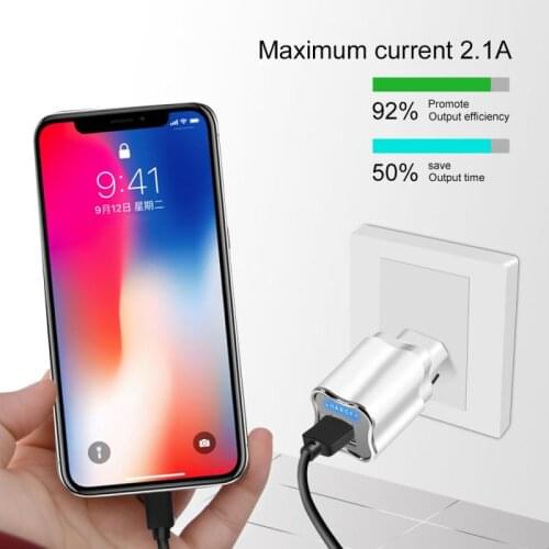 2020 Dual USB Charger EU US Plug Fast Charging Portable Phone Charger Mini Wall Adapter Charger For Iphone Samsung Xiaomi Huawei