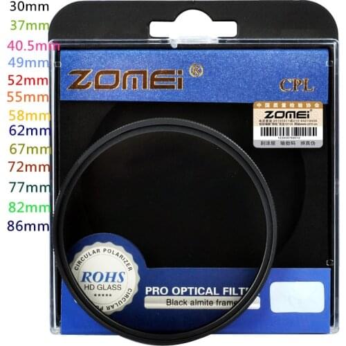 Zomei 52mm CPL Circular Polarizer Polarizing Filter for Canon Nikon Tamron Sony Camera Lens 40.5/49/52/55/58/62/67/72/77/82mm