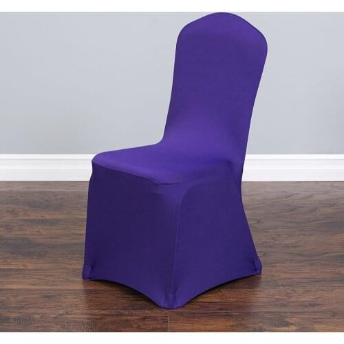 100Pcs Purple Stretch Indoor Chair Cover For Wedding/Party Universal Banquet Hotel Decoration Free Shipping