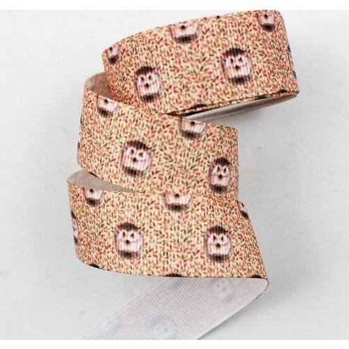 16mm/22mm/25mm/38mm/75mm HedgehogDay print grosgrain ribbon 10/25/50yards DIY gift wrap sewing wedding decor ribbon