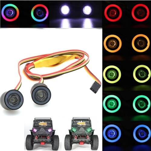 19MM Universal Angel Eye LED Lights Headlight for 1/10 RC Rock Crawler Axial SCX10 D90 Body Shell