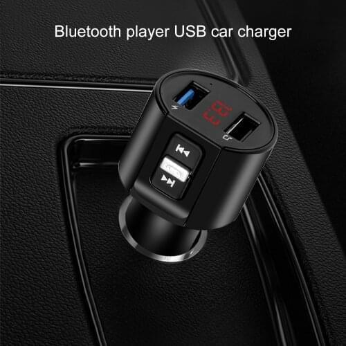 5V 2.1A USB Phone Charger Bluetooth FM Transmitter LED Display Car-Charger For iPhone 12 Xiaomi Samsung Mobile Phone Adapter