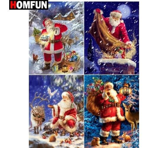 HOMFUN Diamond Painting Cross Stitch "Santa winter christmas" 5D DIY Diamond Embroidery Full Square/round Rhinestone Of Picture