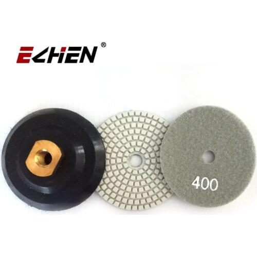 Diamond polishing tool 7 steps Wet Polishing pads on angle grinder Plus 1 Rubber Backer Pad Base Pads Holders for Polisher
