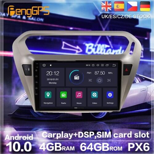 Android 10.0 PX6 Radio Stereo For Peugeot 301 Citroen Elysee GPS Navigation Car DVD Player Multimedia Auto Radio Player HeadUnit