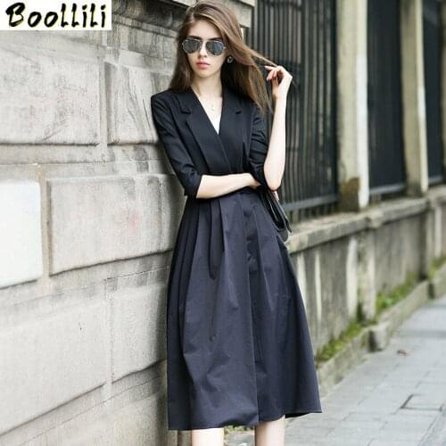 Boollili European Style Womens Autumn Windbreaker Skirt Coat 2020 Womens Spring Trench Coat Para As Mulheres Slim Coats