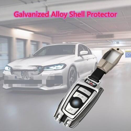 Galvanized Alloy Key Case Cover Keychain Protective Shell Holder for For BMW 3 4 5 Series 320i 530i 550i F20 F21 F30 F31 F25 F01