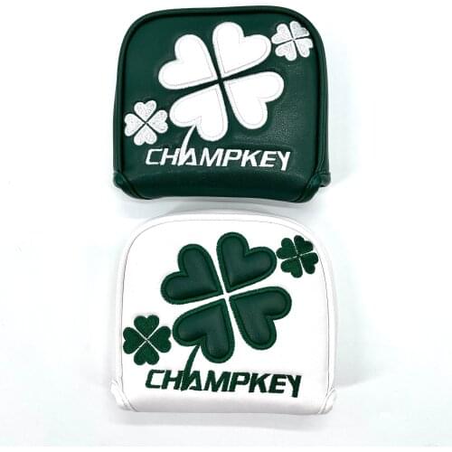 Golf Lucky Shamrock Heel Shaft Mallet Cover Square Mallet Putter Cover Headcover Magnetic for Scotty Cameron 6M DB Taylormade