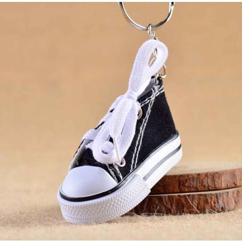 1pc Cute Canvas Sneaker Keychain Mini Shoe Key Chain Multi-color Sports Shoes Pendant Keyring Women Bag Jewelry Creative Gifts