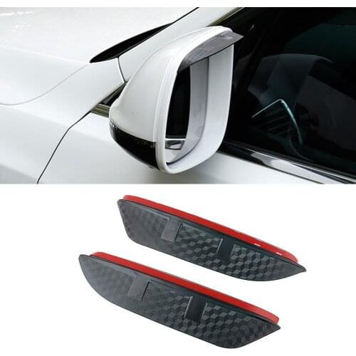 For Toyota Reiz 2005-2016 Auto Car Side Rear View Mirror Rain Visor Carbon Fiber Texture Eyebrow Sunshade Guard Cover Shield