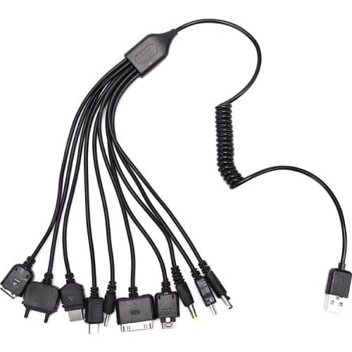 Multi Pin Cable Charger USB Adapter Cable Data Wire Cord 10 in 1 Multifunction USB Data Transfer Cable Universal
