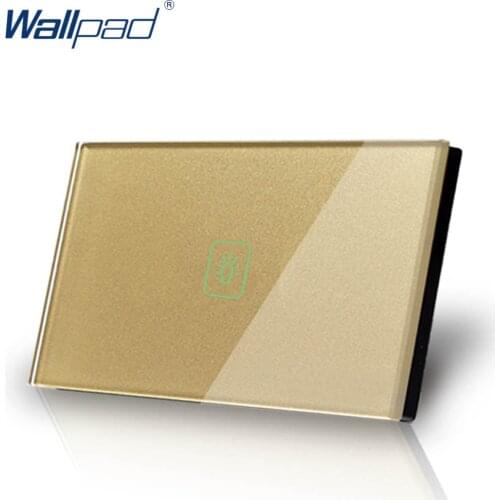 US Wall Touch Switch With Remote Control And Wifi Control Wallpad Gold Tempered Glass Panel 1/2/3 Gang FCC CE Rohs Certified