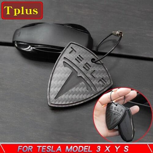 New ! Model 3 2021 Keychain Real Carbon Fiber Car Key Holder For Tesla Model3 Y X S Key Ring & Key Case Cover Tesla Key Case