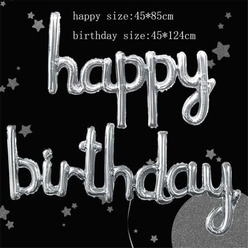 New Style Happy Birthday Decoration Balloons Rose Gold Silver Letter Foil Ballons Birthday Party Decorations Props 2021 New