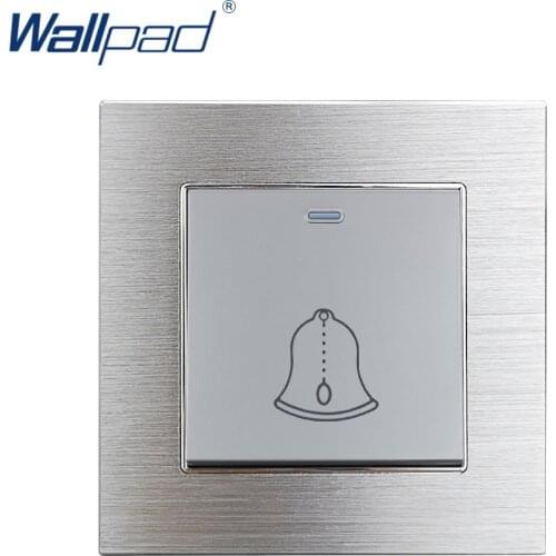 Doorbell Switches Momentrary contact Wallpad Luxury Wall Light Switch Grey Aluminum Alloy Panel Rocker Switches Interrupteur