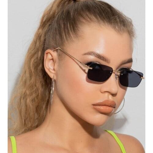 Elegant Sunglasses Woman Rimless Sun Glasses for Man Cmaos Fashion New Retro Cool Uv400 Eyewear Lady Outdoor Shade Travel Oculos