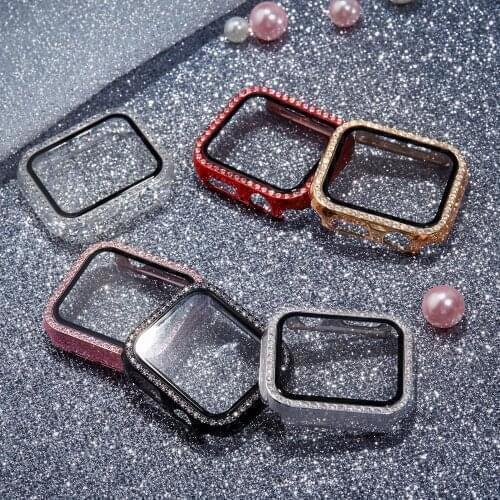 Glass+Case For Apple Watch series 6 5 4 3 2 SE 44mm 40mm iWatch 42mm 38mm bumper Screen Protector+cover Apple watch Accessories