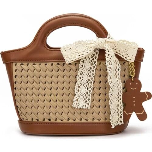 Handbag bolso de mano tejido portable diagonal handbag straw crossbody woven