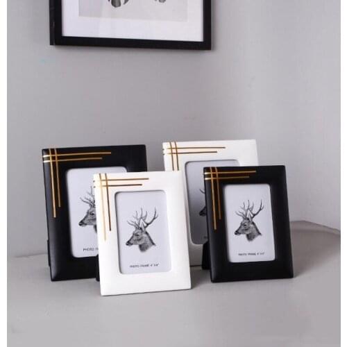 Light Luxury Ceramic Photo Frame Modern Simple Home Furnishings Living Room Model Room Accessories Simple Desktop Photo Frame