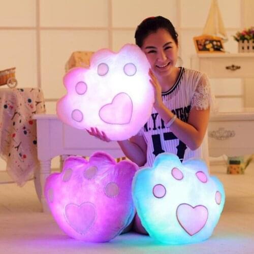 Zqswkl led five star pillow creative bear paw love bear plush toy stuffed toys for girls anime plush soft toy anime pillow