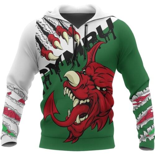 Welsh Dragon Special Mens Hoodie Unisex Sweatshirt For Men/Women Spring/Autumn Casual Pullover Zipper Streetwear