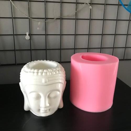 Buddha Vase Aromatic Plaster Silicone Pot Molds Desktop Decorating Clay Resin Craft Candlestick Tray Mould for Concrete Planter