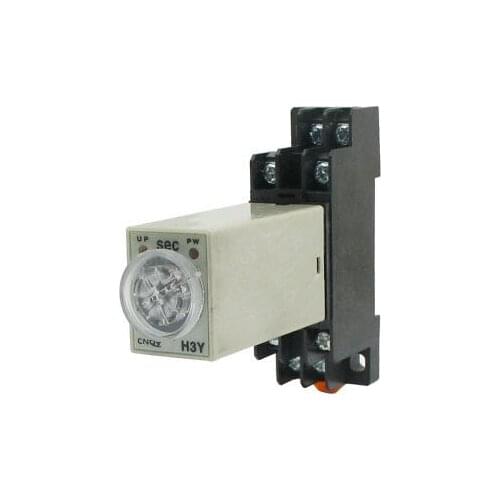 Rotary Knob DPDT 0-60S Timer Timing Time Relay AC 110V H3Y-2 w Base Socket