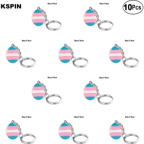 Transgender Pride Key Ring Lapel Pin Flag badge Brooch Pins Badges 10Pcs a Lot