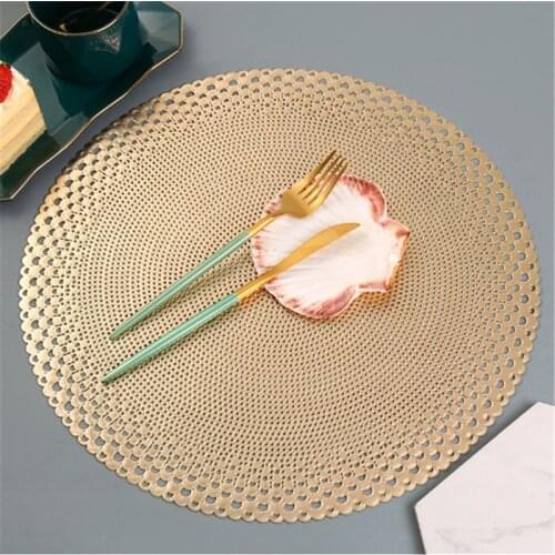 4Pcs PVC Hollow Insulation Placemats European Lotus Leaf Pattern Kitchen Coffee Table Mat Coaster Board Coaster Home Decoration