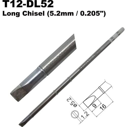 5 PCS T12-DL52 Long Screwdriver 5.2mm Soldering Tip for HAKKO FX-951 FX-950 FX-952 FX-9501 FM-2028 FM2027 Handle Iron Bit Nozzle