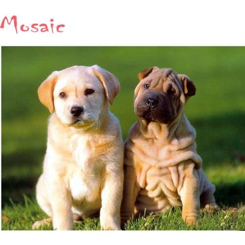 5d diy Cute SharPei Dog Hand painted Diamond Embroidery Painting Decoration Sales Rhinestone Mosaic Diamond Painting Living Room