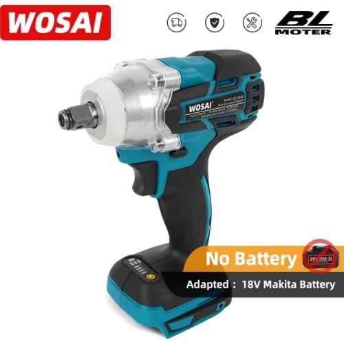 WOSAI MT-Series 20V Brushless Cordless Electric Impact Wrench Rechargeable 1/2 Socket Wrench Power Tool for Makita Battery