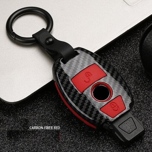 ABS Carbon fiber Car Remote Key Case Cover For Mercedes benz A B R G Class GLK GLA w204 W251 W463 W176