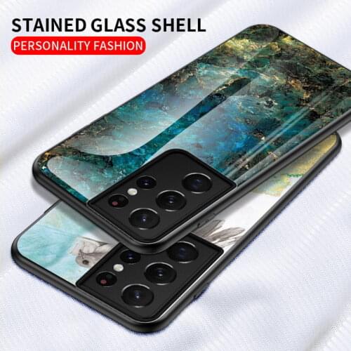 Tempered Glass Back Case For Samsung S21 Ultra S20 FE Marble Phone Cover For Galaxy Note 20 Ultra S10 Plus Note 10 Lite S 9
