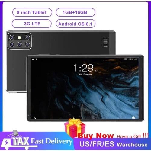 8 inch 1GB+16GB 1280x800 IPS Tablets Android 6.1 Kids Tablet PC Support BT 3G WIFI LTE MT6592 Quad 4Core phonecall gaming tablet