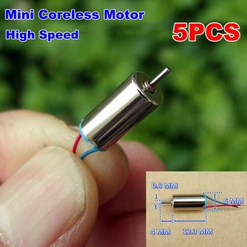 5PCS Mini 6mm*12mm Coreless Motor Strong Magnetic DC 3.7V 60000RPM Ultra-High Speed Engine DIY RC Drone Aircraft