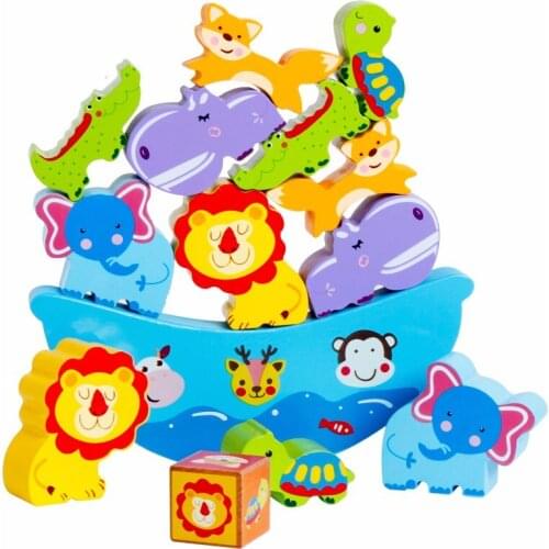 Cartoon Blocks Montessori Baby Kids Toys Animal Balance Colorful Learning Educational Preschool Training Brinquedos Juguets