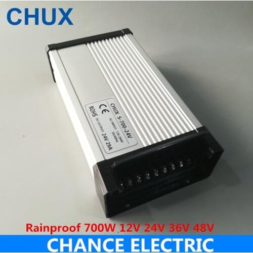 CHUX Rainproof Switching Power Supply 700w 12v 24v 36V 48V DC CE ac to dc constant voltage LED Outdoor Power Supply 720W