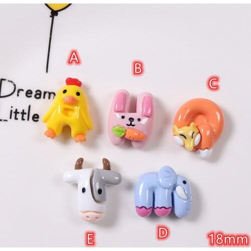 Cabochons New Resin Cute Cartoon Animals 20pcs Flat Back Cabochon Scrapbooking Hair Bow Center Embellishments DIY Accessories
