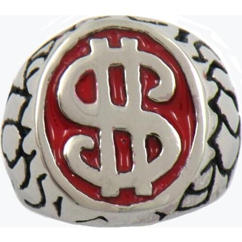 Fanssteel Stainless steel jewelry American DOLLAR symbol SHAPE RING FSR11W21R