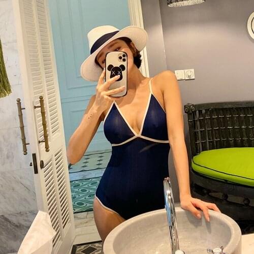 Korea Monokini Women Swimwear Green Swimsuit High Quality Bathing Suit sexy Monokini Beachwear 2020 New Maillot Femme