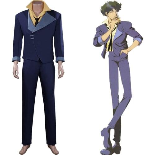 Anime Cowboy Bebop Cosplay Spike Spiegel Uniform Suit Outfits Halloween Carnival Coat Pants Shirt