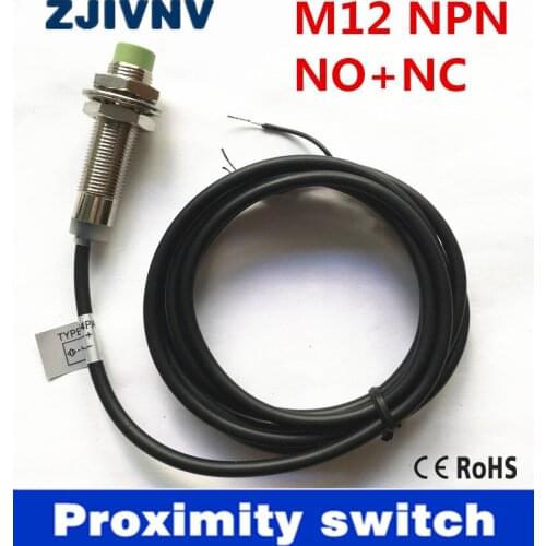 M12 Non-flush type DC 6-36v NPN NO+NC 4 wires proximity inductive sensor Induction proximity switch Metal sensor cylinder type