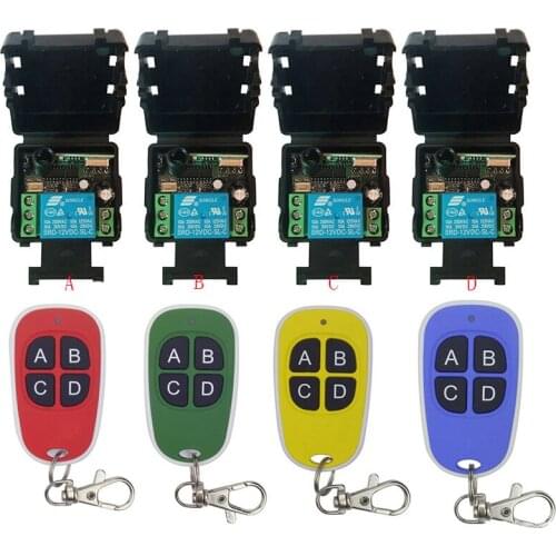 DC12V 24V 1CH 1 CH Mini Wireless RF Remote Control Light Switch 10A Relay Output Radio Receiver Module+Transmitter Garage Doors