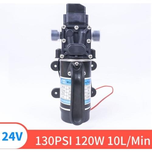 DC 24V 130PIS 120W 10L / Min High Quality Small Safety High Pressure Miniature Diaphragm Self-Priming Pump For Liquid Filling