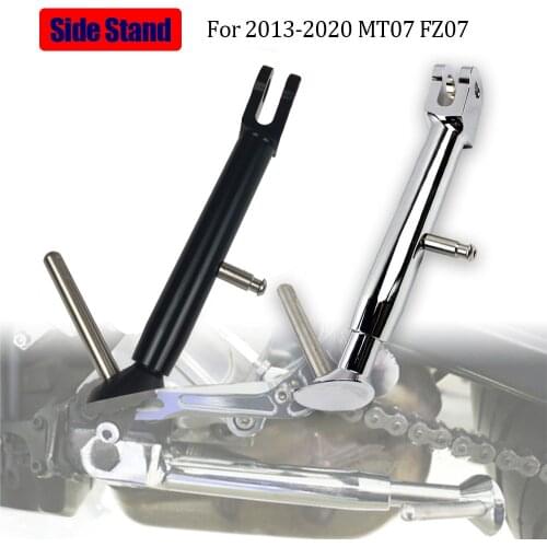 Motorcycle CNC Aluminum Adjustable Kickstand Side Kick Foot Stand Footstand for Yamaha MT07 FZ07 2020 2019 2018 2017 2014 13-20