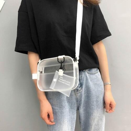 2020 Summer New Messenger Bag Transparent Small Bag PVC Jelly Bag Simple Shoulder Bag Clear Purse Clear Bags Small Women Bag