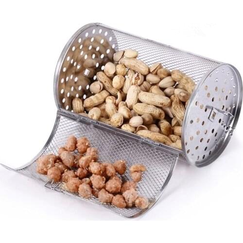 Peanut Nut Pea Grilled Cage Beans Coffee Roaster Drum For BBQ Rotisserie Ovenware Cooking Tool Small Size Stainless Steel Oven