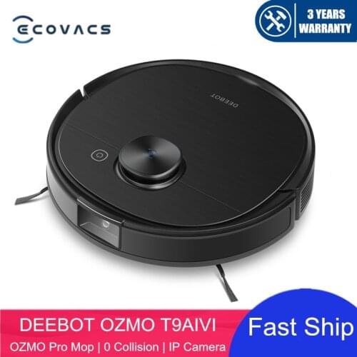 Original ECOVACS DEEBOT T9 AIVI Robot Vacuum Cleaner Fully Automatic Sweeping OZMO Pro Vibration Mop 0 Collision